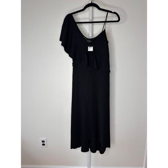 NEW Club Monaco Emmerillo Dress Black Midi Size 2 - Picture 2 of 7